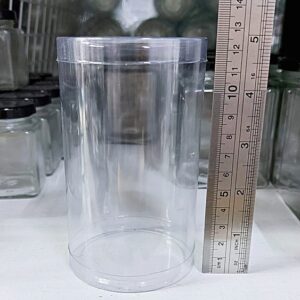 กระปุกพลาสติกใสทรงกระบอก 12.5 x 7.5cm