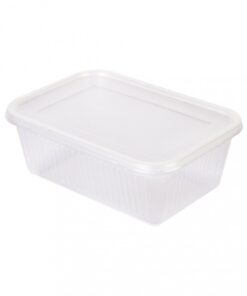 กล่องอาหารเหลี่ยม ใส ฝาล็อค 1000ml (25set)