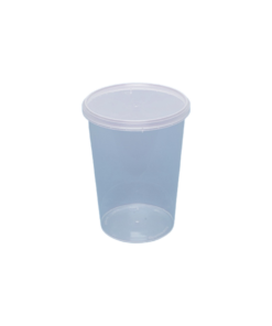 กล่องอาหารกลม ใส ฝาล็อค 400ml (25set)
