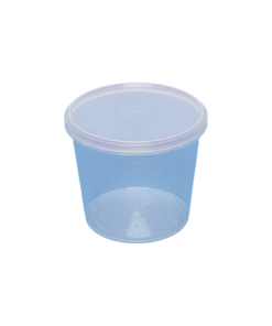 กล่องอาหารกลม ใส ฝาล็อค 750ml (25set)