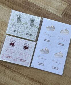 Hand Made with Love Packaging Stickers 4x7cm (50pcs)