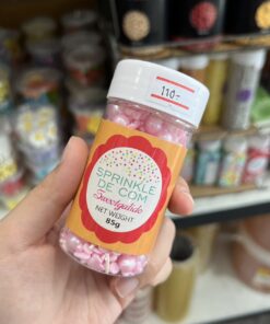 เม็ดน้ำตาล พาสเทล ไข่มุก สีชมพู (85g)