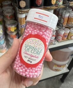 เม็ดน้ำตาล สีชมพู 2mm (85g)