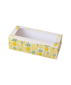 Boxjourney กล่องใส่พายสับปะรด ลาย เยลโล่พายแอปเปิ้ล 8x18x5.5cm (50pcs)