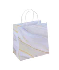 Boxjourney ถุงกระดาษหูเกลียว ลายมาเบิ้ล 23x15x23cm (25pcs)