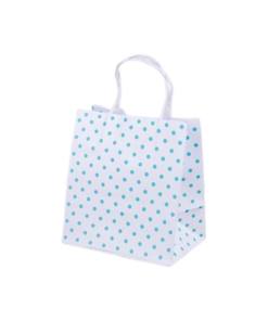 Boxjourney ถุงกระดาษหูเกลียว สีเขียวจุด 19x13x21cm (50pcs)