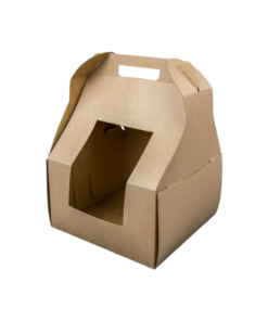 Boxjourney กล่องเค้ก ทรงสูง คราฟท์ 24.5x24.5x37.5cm (10pcs)
