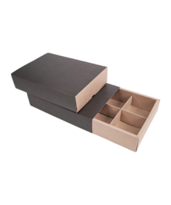 Boxjourney กล่องของขวัญ สีดำ 6 ช่อง ฝาสอด (20pcs)