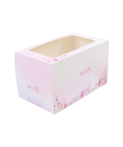 Boxjourney กล่องเค้ก 3-4 ชิ้น ลายพิ้งค์โรส (20pcs)