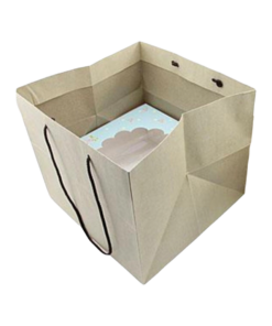 Boxjourney ถุงกระดาษน้ำตาลหูเชือก ใส่กล่องเค้ก 3 ปอนด์ (10pcs)