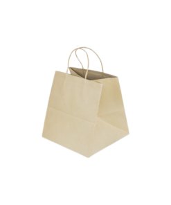 Boxjourney ถุงกระดาษน้ำตาลหูเกลียว ใส่กล่องเค้ก 1 ปอนด์ (10pcs)