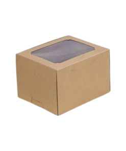 Boxjourney กล่องเค้ก 2 ชิ้น ทรงสูง สีน้ำตาล คราฟท์ (20pcs)