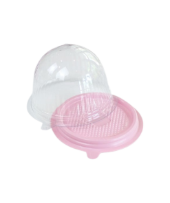 กล่องพลาสติก ฝาโดม ฐานน้ำตาล E-77 (25pcs)