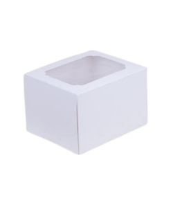 Boxjourney กล่องเค้ก 2 ชิ้น ทรงสูง สีขาว (20pcs)