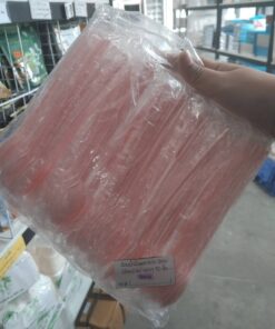 ช้อนน้ำปั่นพลาสติก*ซิลถุง-สีชมพู 50ชิ้น