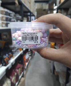 เม็ดน้ำตาลตกแต่งเค้ก-ม่วง ชมพู เขียว(โบว์) 100g