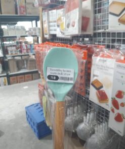 ไม้พายซิลิโคน สีพาสเทล แบบตัก ด้ามไม้ 29 cm