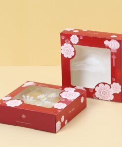 กล่องบราวนี่ ลายChinese Plum 