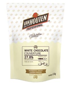 Vanhouten White Chocolate Couverture Coins 27.8 % 1.5 Kg