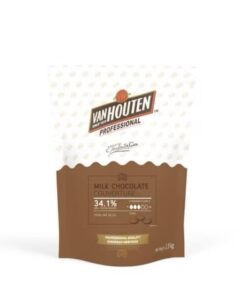 Vanhouten Milk Chocolate Couverture Coins 34.1% 1.5 kg.
